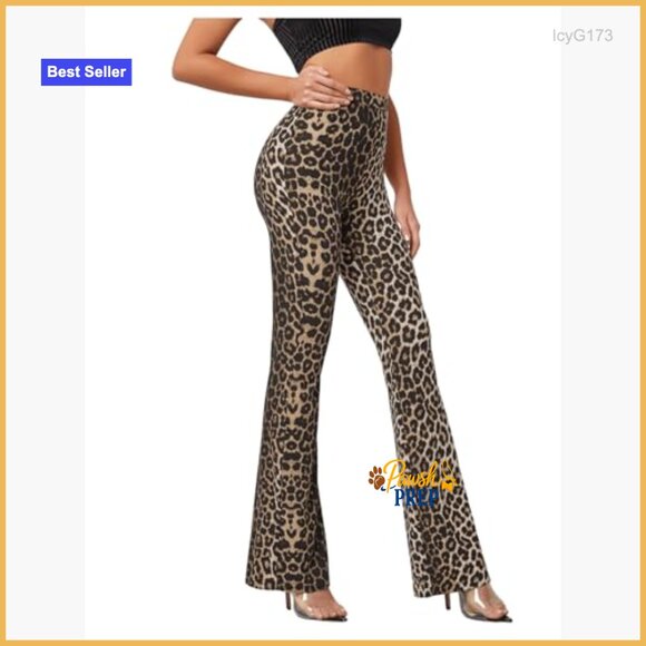 Soft High Waist Flare Leggings, Polyester Stretch, All Seasons Wear - Picture 3 of 7